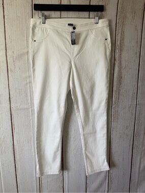 HUE White Denim Leggings Jeggings Size Medium NWT